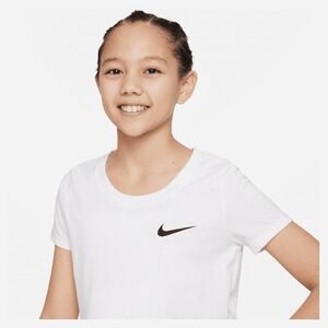 NWT Nike Girls' Dri-FIT Scoop Essentials Training T-shirt White Size Small